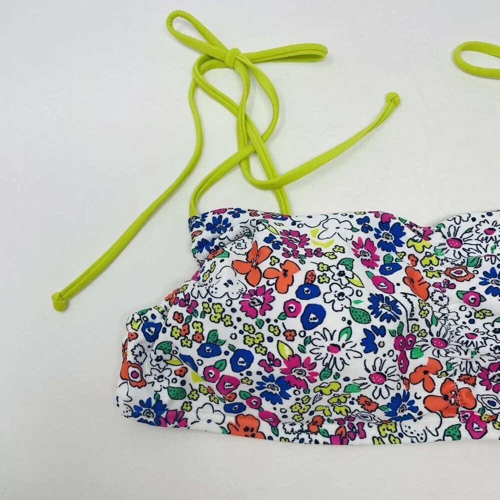 Tommy Hilfiger Womens Large Tie-Strap Floral Print Bralette‎ Bikini Top $78 1953